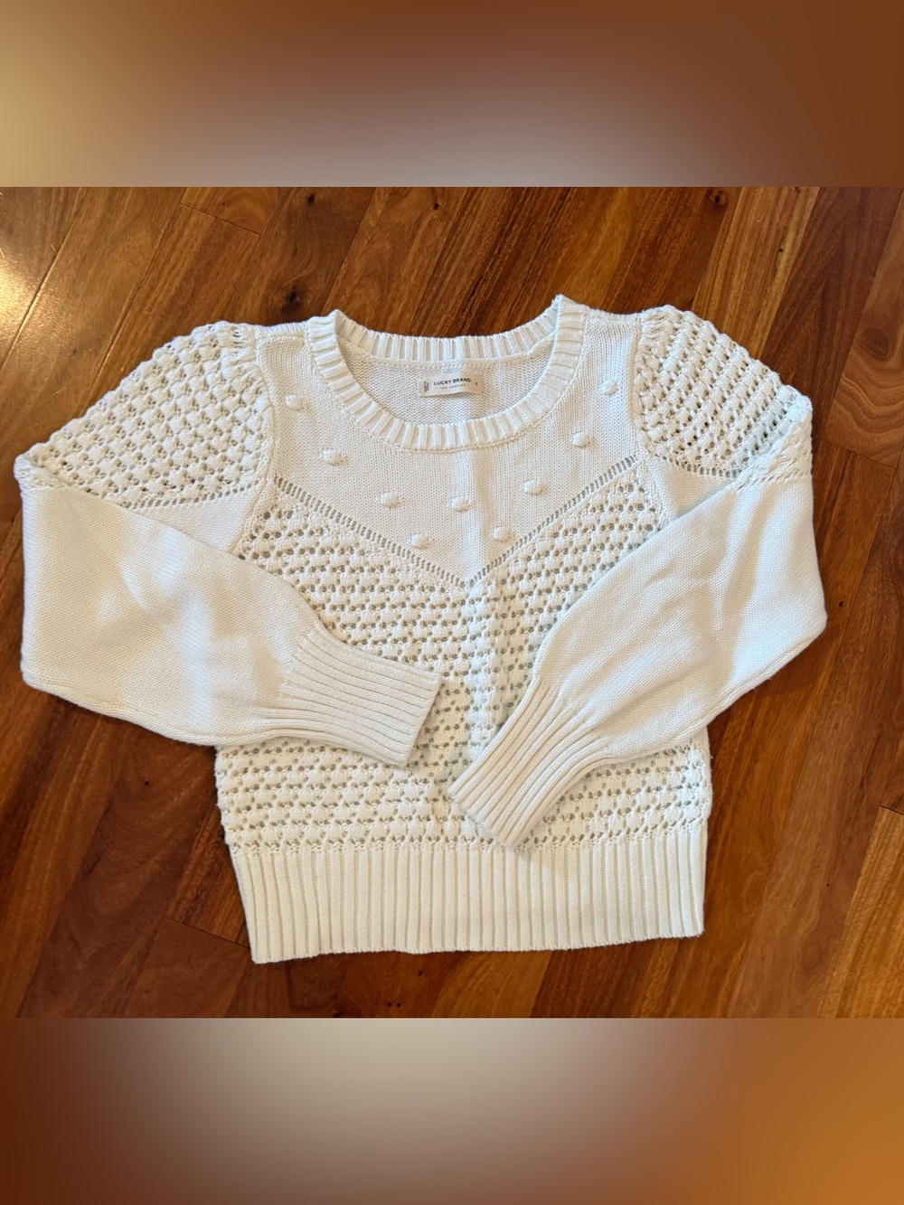 Lucky Brand Cozy White Knit Sweater